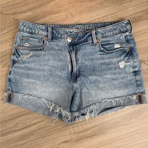 American Eagle Outfitters Light Blue Distressed Jean Shorts